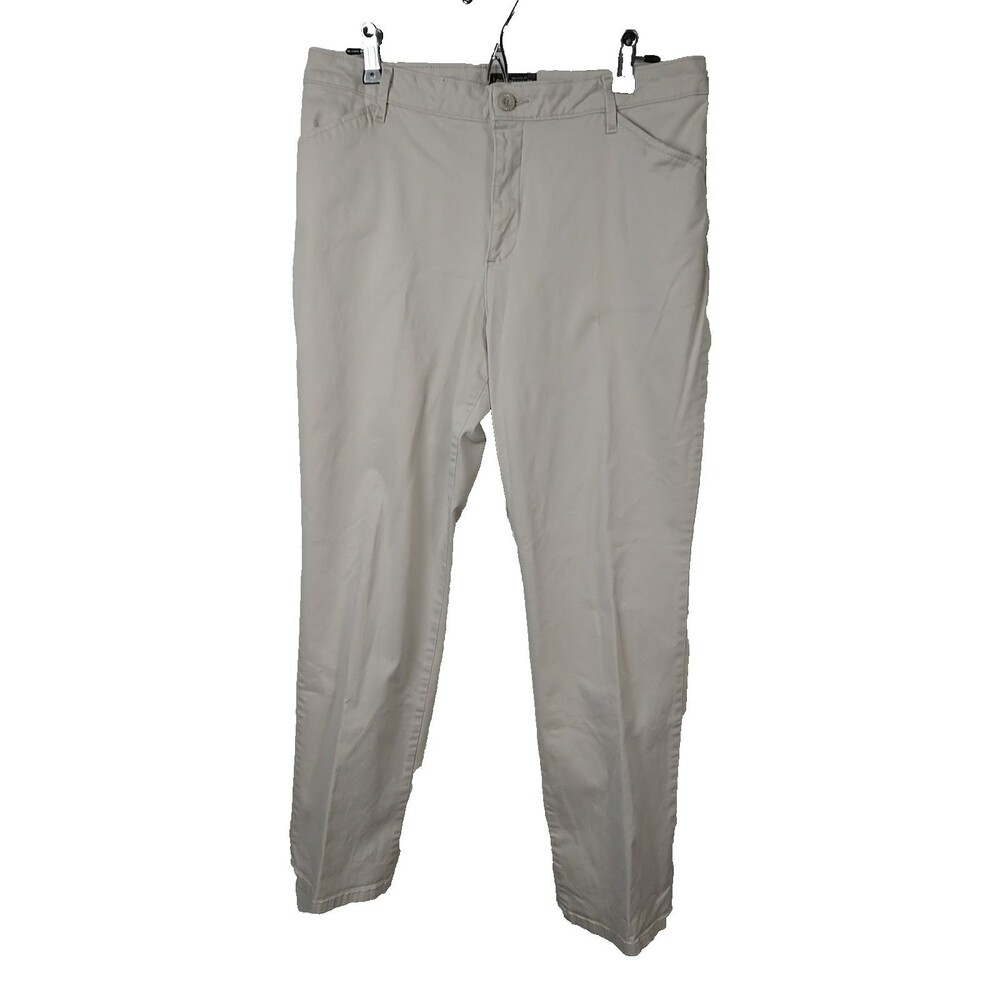 Lee Woman 12 Pants Relaxed Fit Effortless Wash Wear Mid Rise Straight